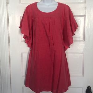 Pink angel sleeve shift with slip